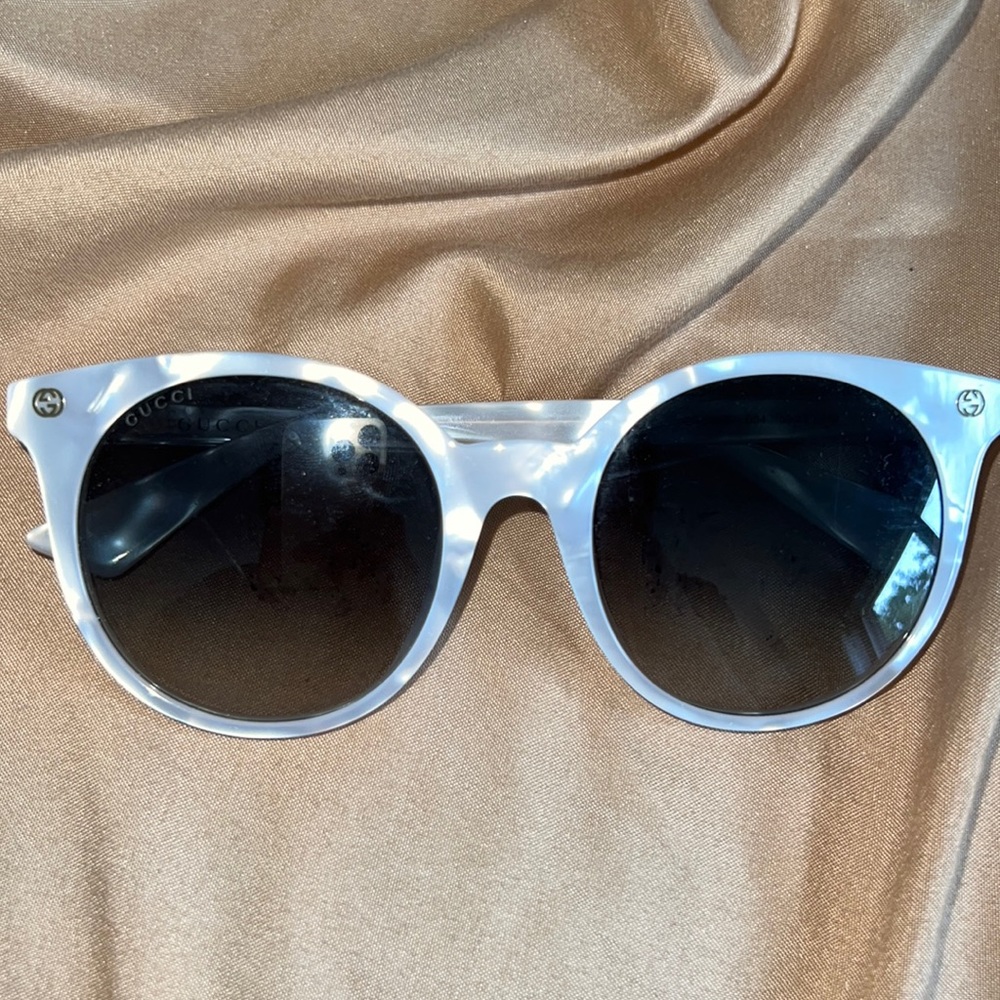 Authentic white marble Gucci sunglasses